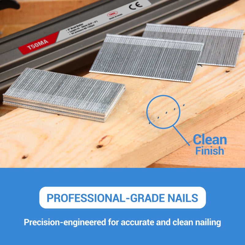meite 16 Gauge Finish Nails 2-1/2 Inch Galvanized Straight Finishing Nails for Finish Nailer on Woodworking, Upholstery and Framing Projects, 1 Box/2,500PCS - Image 5